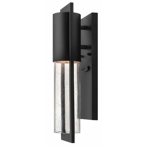 slide 1 of 1, Hinkley Shelter 1-Light Outdoor Wall Mount in Black