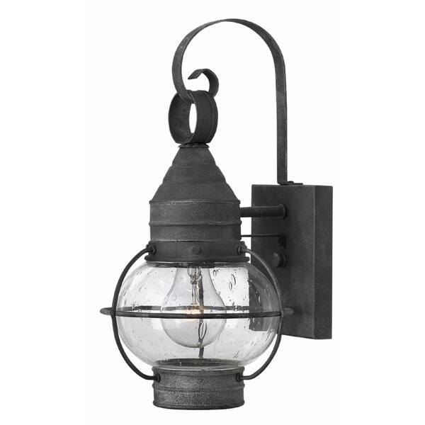 slide 1 of 1, Hinkley Cape cod 1-Light Outdoor Wall Mount in Aged Zinc