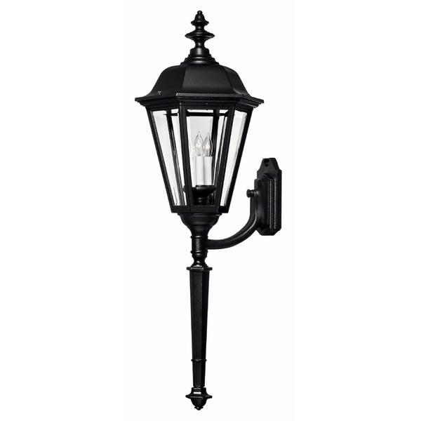 slide 1 of 1, Hinkley Manor house 1-Light Outdoor Wall Mount in Black