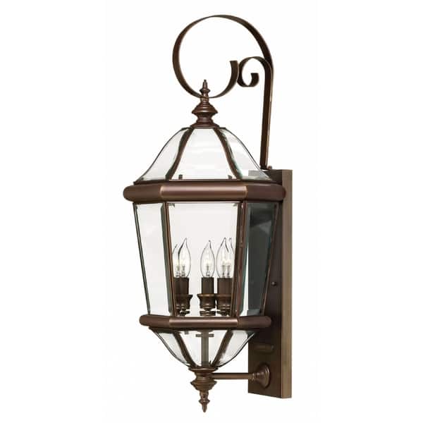 slide 1 of 1, Hinkley Augusta 3-Light Outdoor Wall Mount in Copper Bronze