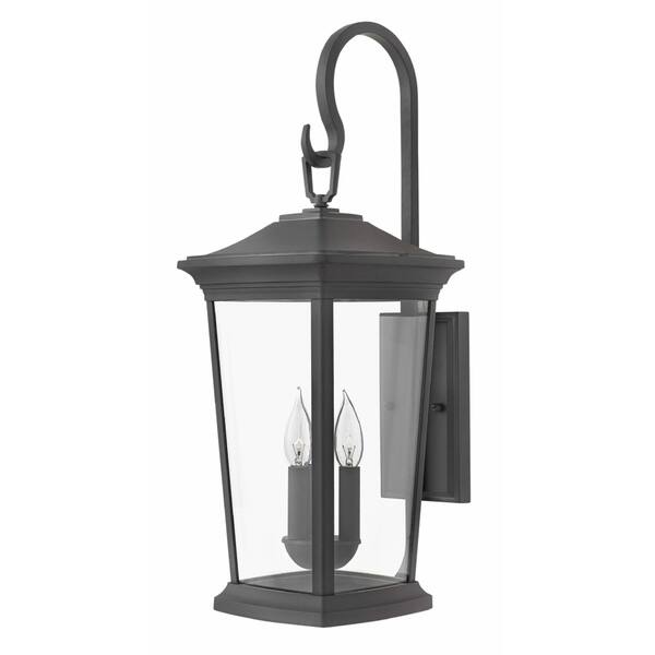 slide 1 of 1, Hinkley Bromley 3-Light Outdoor Wall Mount in Museum Black