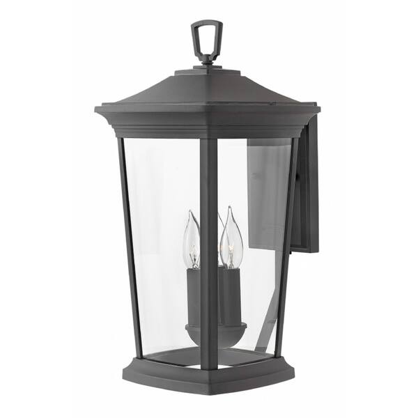 slide 1 of 1, Hinkley Bromley 3-Light Outdoor Wall Mount in Museum Black
