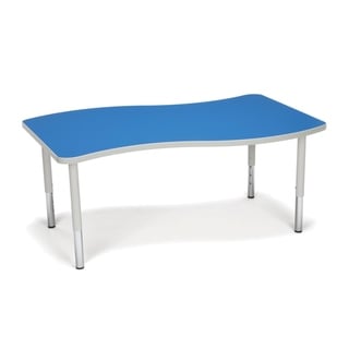 OFM Adapt Series Large Wave Table Height Adjustable Desk (student height - N/A - Blue)