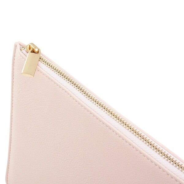 blush leather clutch