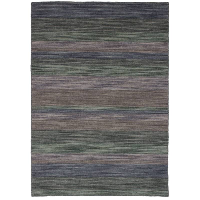 Flat-weave Manhattan Blue, Red Wool Kilim