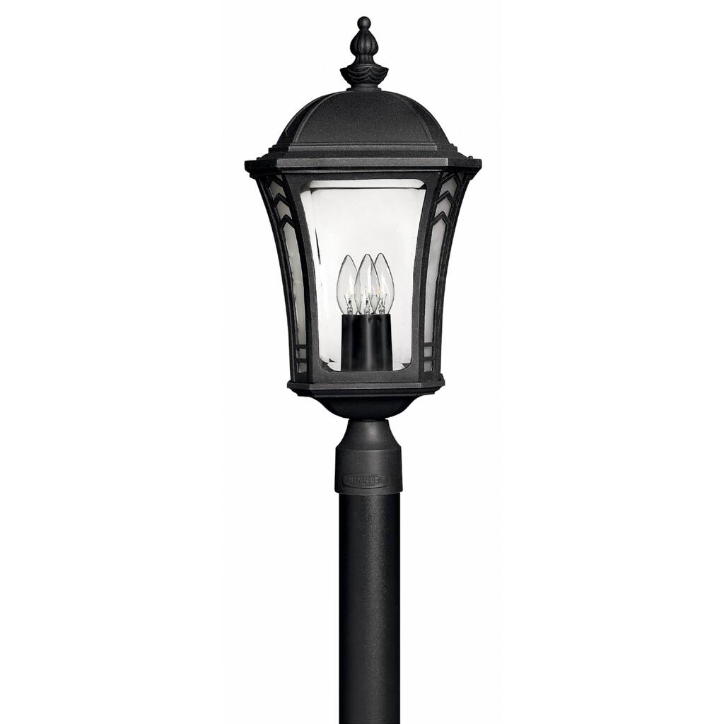 Hinkley Wabash 3-Light Outdoor Post Mount in Museum Black