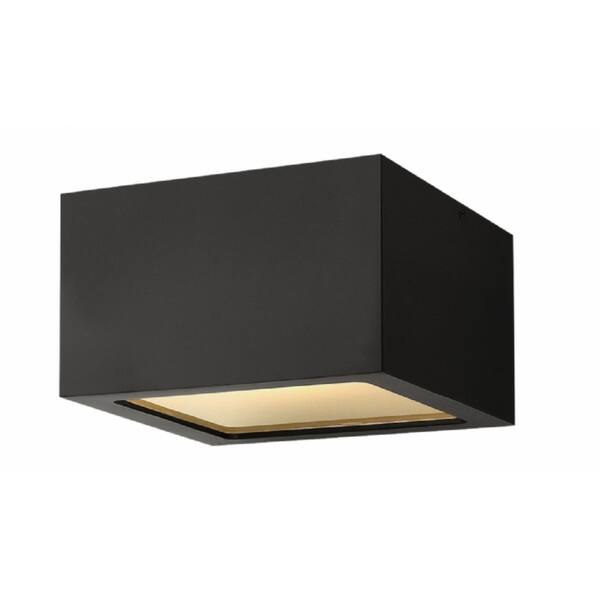 slide 1 of 1, Hinkley Kube LED Outdoor Flush Mount in Satin Black