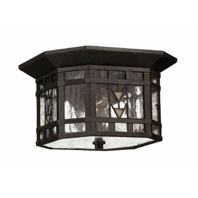 Hinkley Tahoe 2-Light Outdoor Flush Mount in Regency Bronze