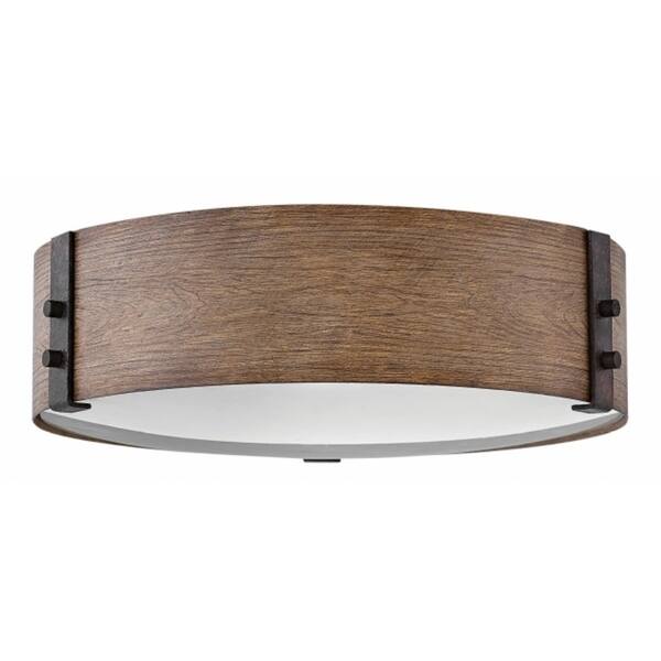slide 1 of 1, Hinkley Sawyer 3-Light Outdoor Flush Mount in Sequoia