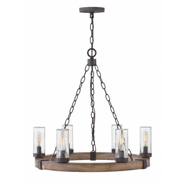slide 1 of 1, Hinkley Sawyer 6-Light Outdoor Chandelier in Sequoia