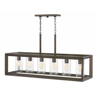 Hinkley Rhodes 6-Light Outdoor Linear Chandelier in Warm Bronze