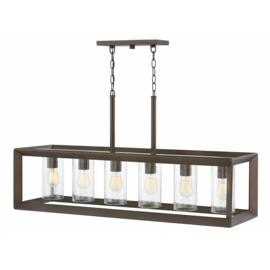 Hinkley Rhodes 6-Light Outdoor Linear Chandelier in Warm Bronze