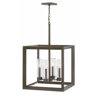 Hinkley Rhodes 4-Light Outdoor Chandelier in Warm Bronze