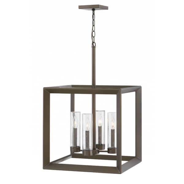 slide 1 of 1, Hinkley Rhodes 4-Light Outdoor Chandelier in Warm Bronze