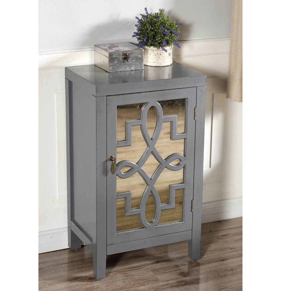 grey glass nightstand