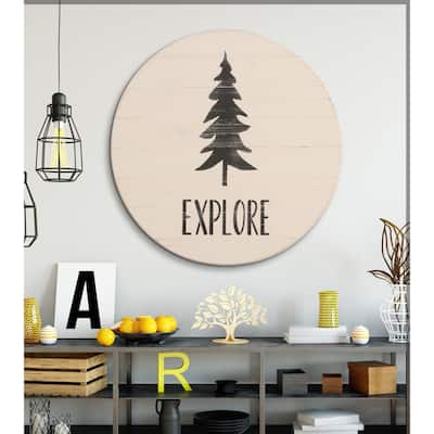 Explore Sign Farmhouse Travel Round Wall Hanging