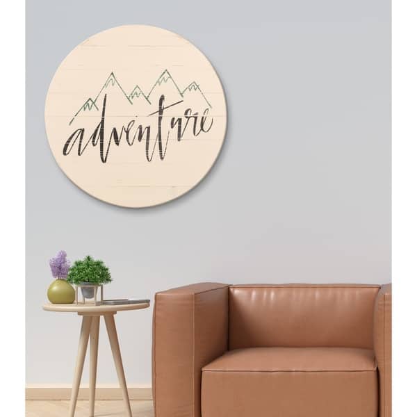 Adventure Sign Farmhouse Travel Round Wall Hanging - antique white ...