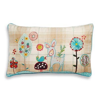 Cottage Home Woodland Cotton Throw Pillow