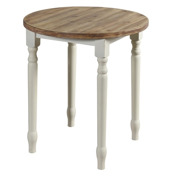 Quail Farm White Wooden Round Spool-style Table