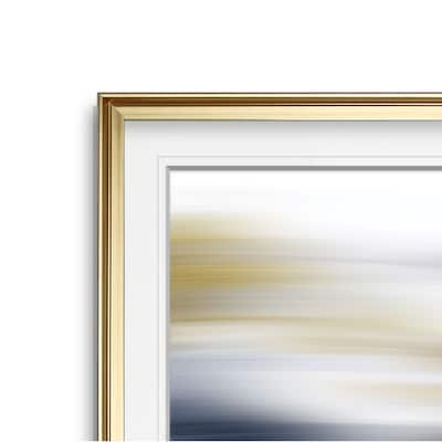 Windswept -Custom Framed Print - blue, white, grey, yellow, green, silver, gold