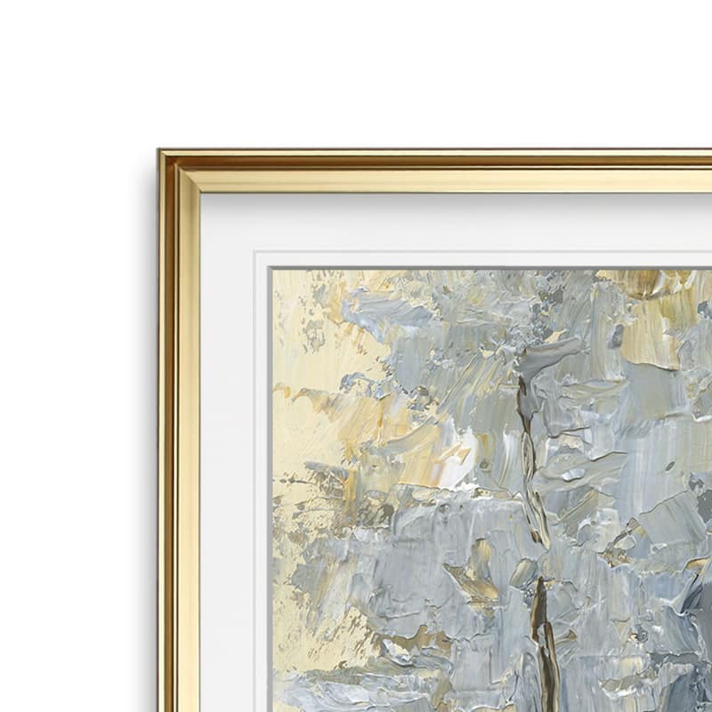 Soft Sentinel II -Custom Framed Print - blue, white, grey, yellow, green, silver, gold