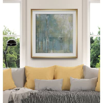 Whispering Light -Custom Framed Print - blue, white, grey, yellow, green, silver, gold