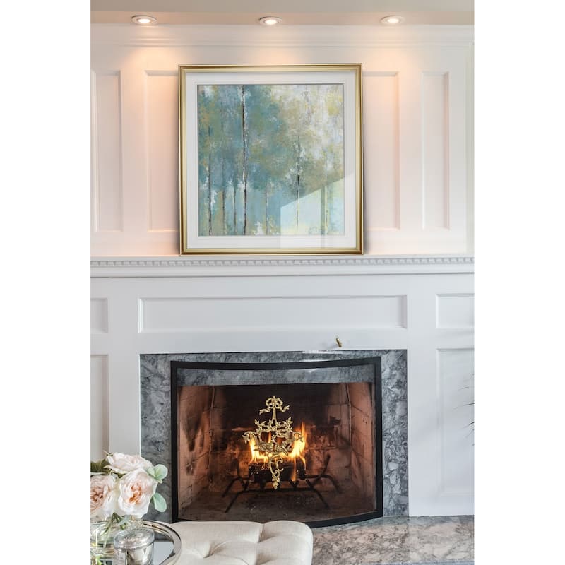 Whispering Light -Custom Framed Print - blue, white, grey, yellow, green, silver, gold