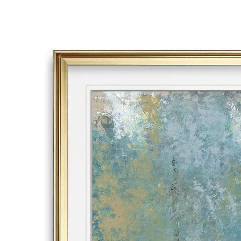 Whispering Light -Custom Framed Print - blue, white, grey, yellow, green, silver, gold