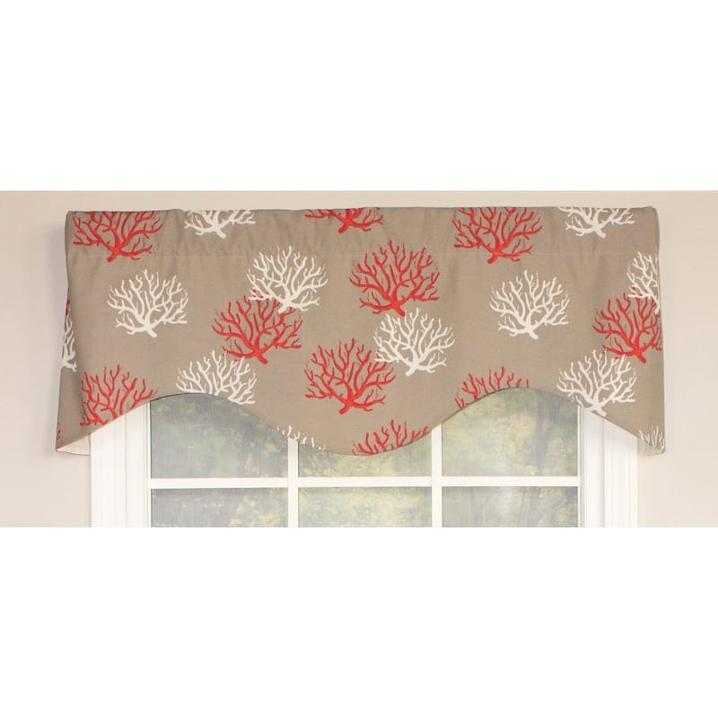 RLF Home Isadella 50" Window Valance - Cornice Valance - Red