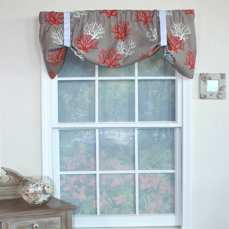 RLF Home Isadella 50" Window Valance - Tie-up Valance - Red