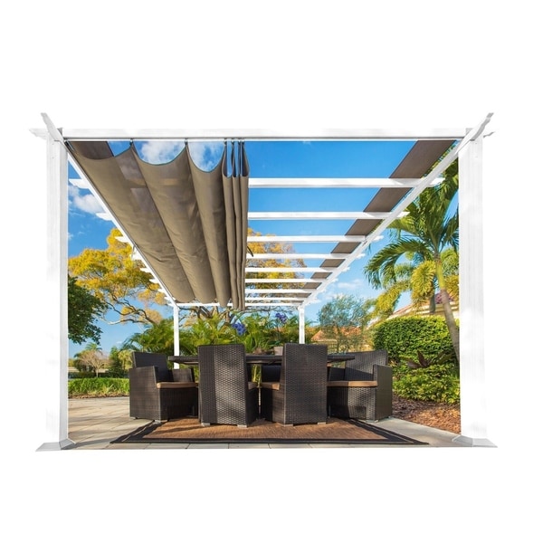 11 x 16 Alpine White Pergola Sand Top