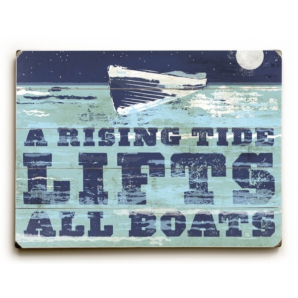 A Rising Tide - Planked Wood Wall Decor by Peter Horjus