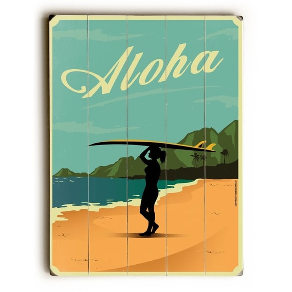 Aloha - Planked Wood Wall Decor by American Flat