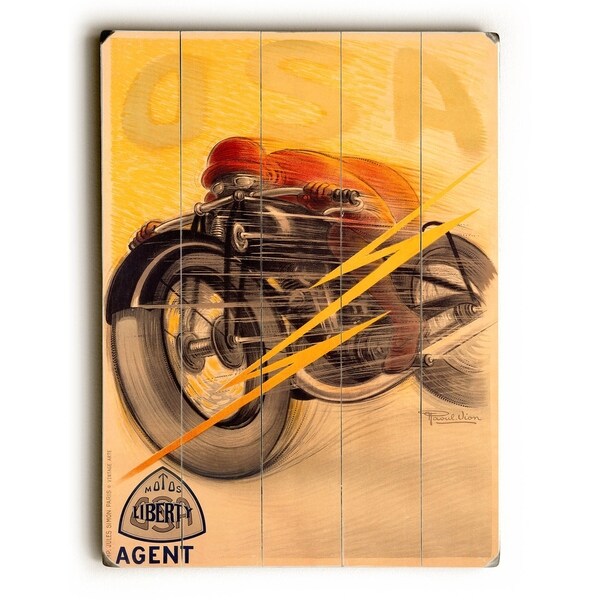 OSA Liberty Motorcycle - Planked Wood Wall Decor by Raoul Vion