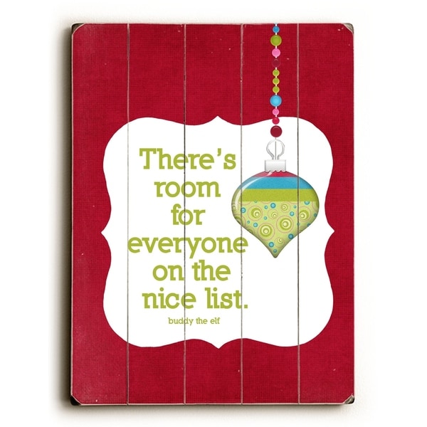The Nice List - Planked Wood Wall Decor by Cheryl Overton