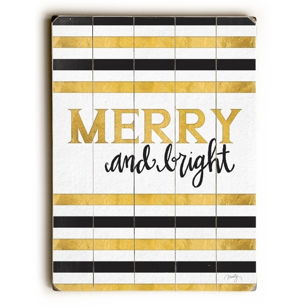 Merry and Bright - Planked Wood Wall Decor by Misty Diller