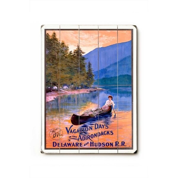 Vacation Days in the Adirondacks - Planked Wood Wall Decor by Posters Please