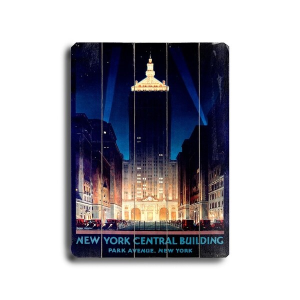 New York Central Building - Planked Wood Wall Decor by Chesley Bonestell