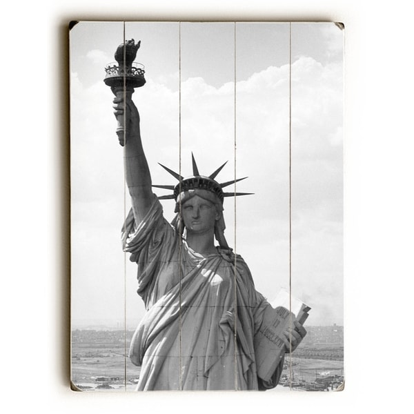 New York City Statue of Liberty - Planked Wood Wall Decor by Underwood Photo Archive
