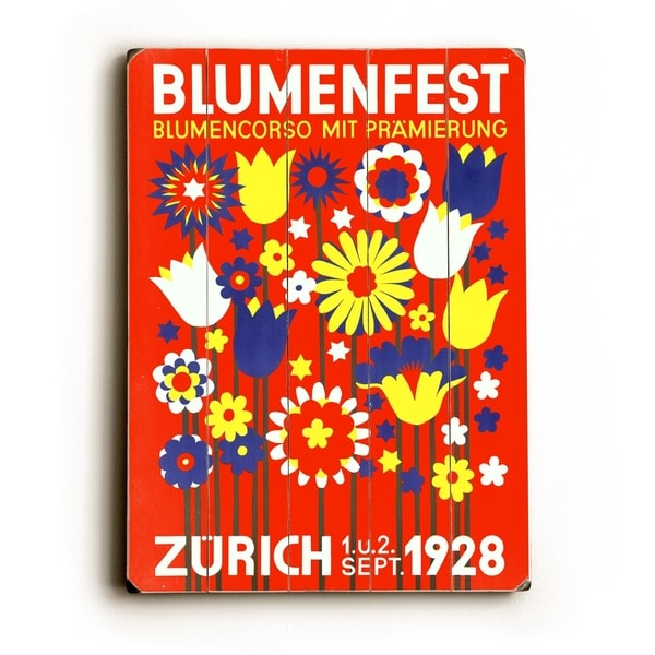 Swiss Bloomfest Zurich Poster - Planked Wood Wall Decor by Posters Please