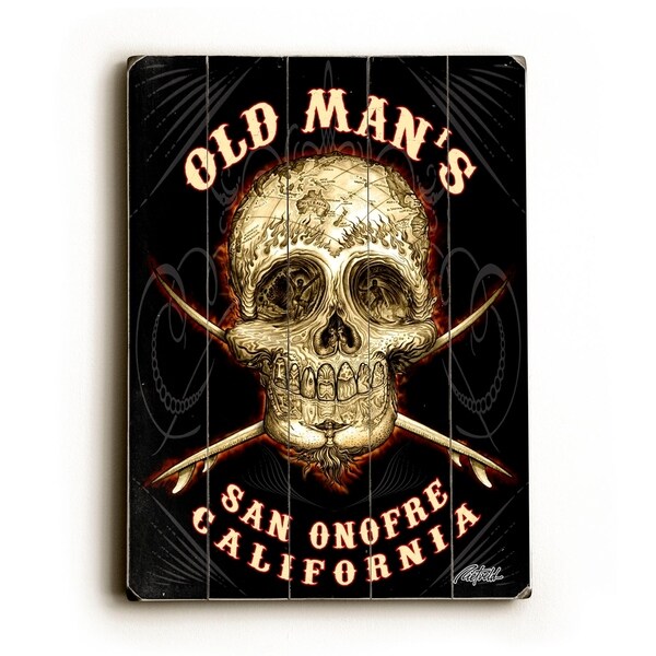 Fiery Skull and Crossbones - Planked Wood Wall Decor by Coastal Classics