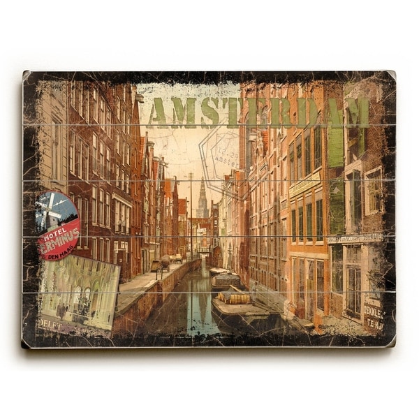 Amsterdam - Planked Wood Wall Decor by Next Day Art
