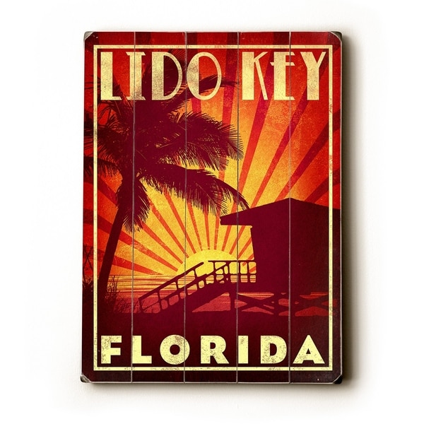 Lido Key Red - Planked Wood Wall Decor by Stella Bradley