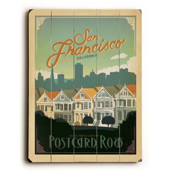 Shop San Francisco California Planked Wood Wall Decor By