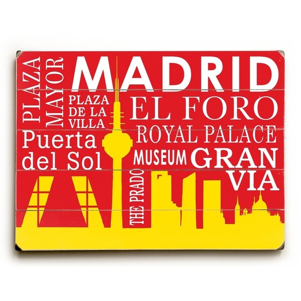 Madrid Silhouette - Planked Wood Wall Decor by Cory Steffen