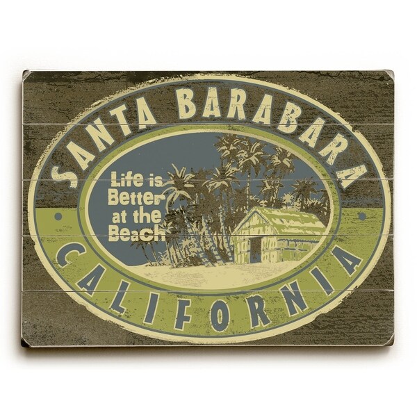 Beach Life Resort - Planked Wood Wall Decor by Lynne Ruttkay