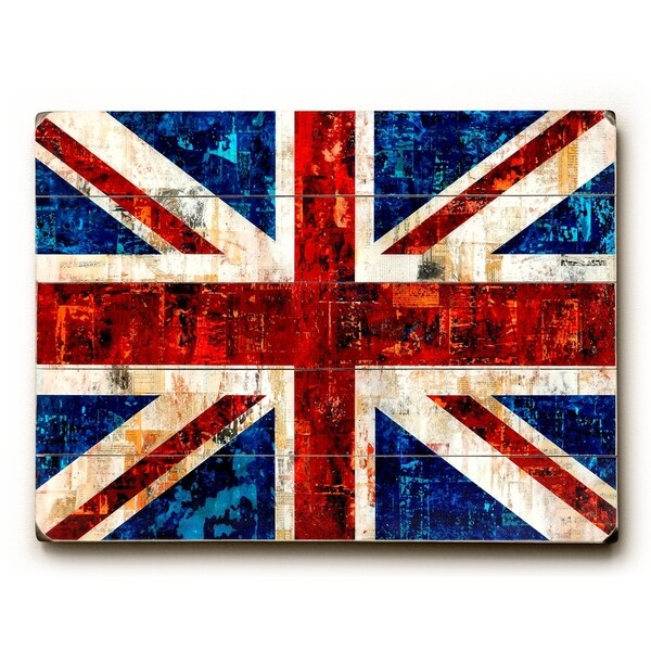 British Flag - Planked Wood Wall Decor by Stella Bradley