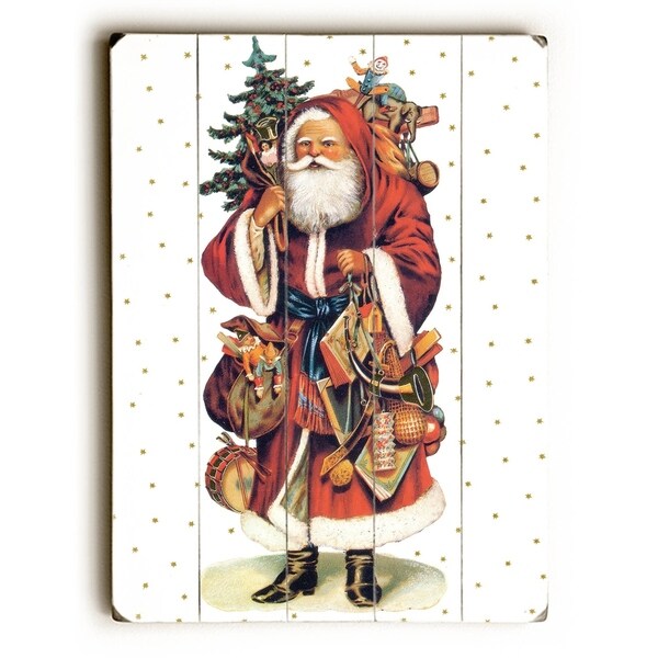 Santa - Planked Wood Wall Decor by Artehouse