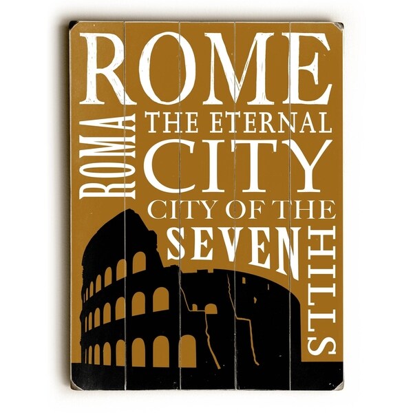 Rome Silhouette - Planked Wood Wall Decor by Cory Steffen