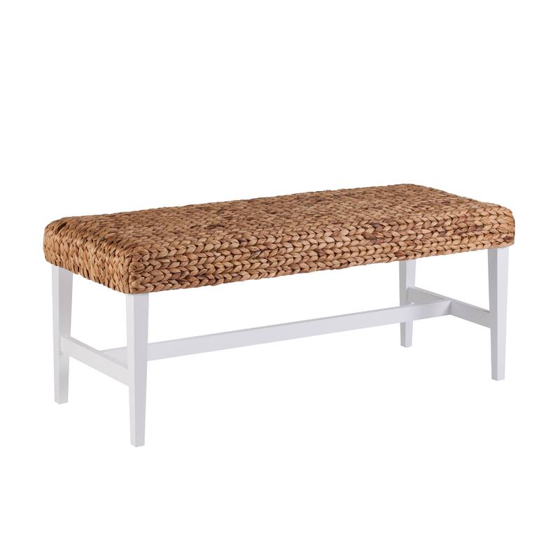 SEI Furniture Terraza White Woven Coffee Table Bench